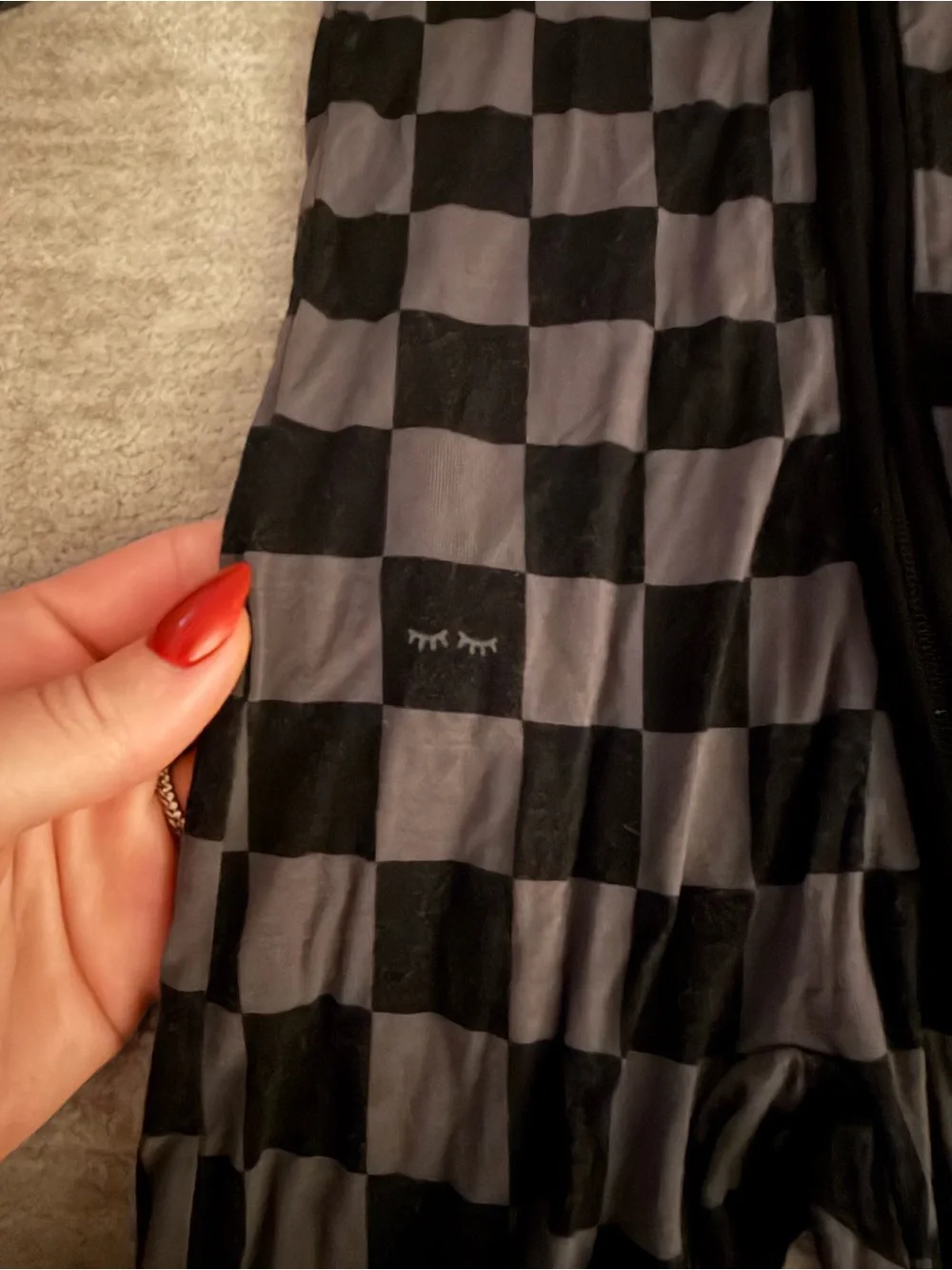 Little Sleepies Black & Gray Checkered Zip One-Piece Pajamas 6-12 months